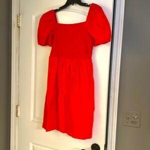 Aunt Taylor Loft red cotton dress was mocking and pockets- adorable!